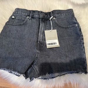 EVERLANE Black Denim High-waisted shorts